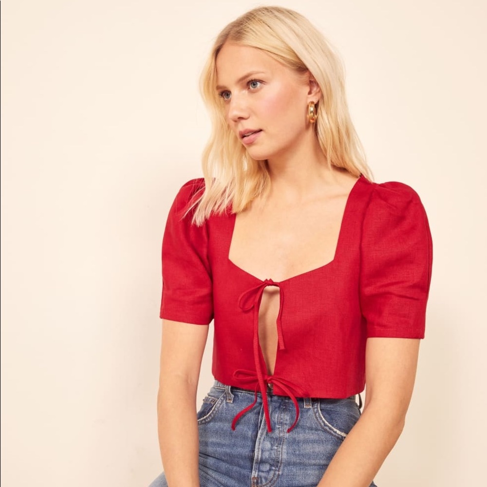 Ina Top in Cherry by Reformation - Size XS